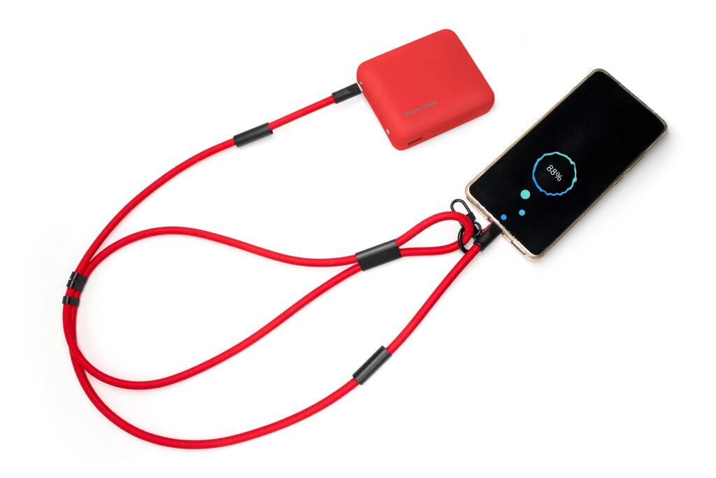 2-in-1 USB-C auf USB-C Schnelllade- und Datenkabel mit Trageband